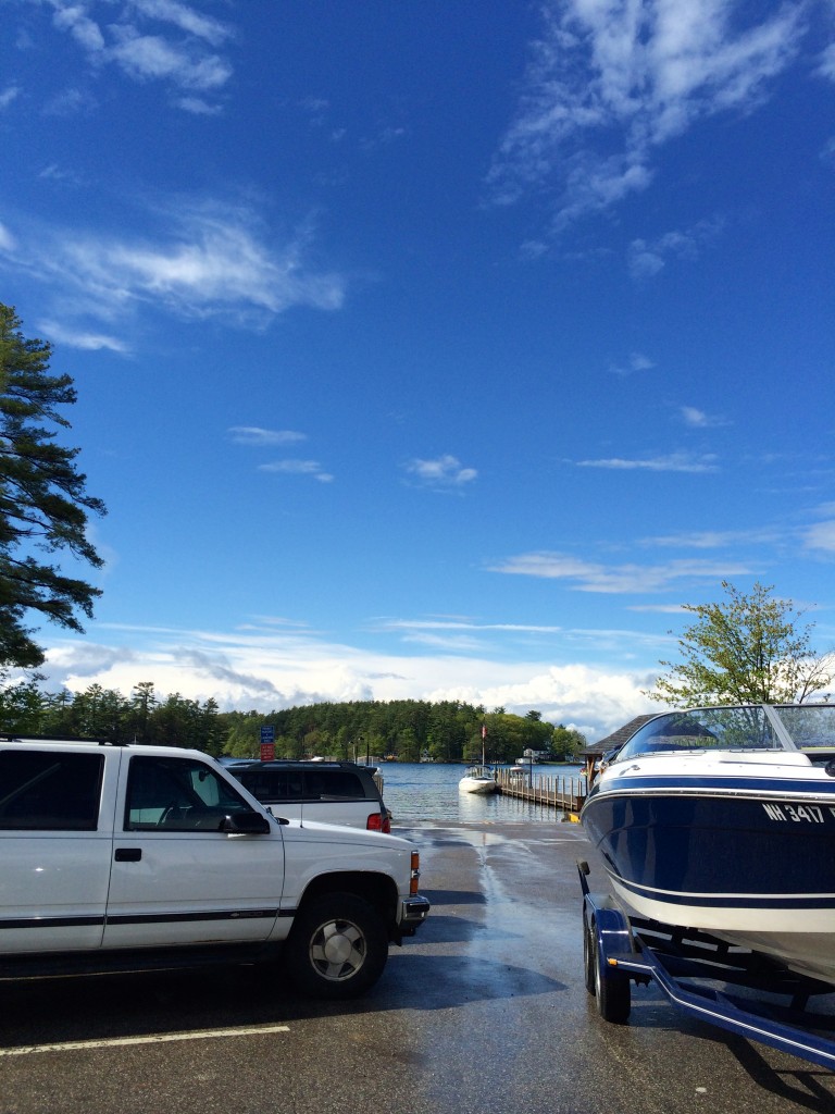 After taking the boat out of the lake, the skies cleared up.