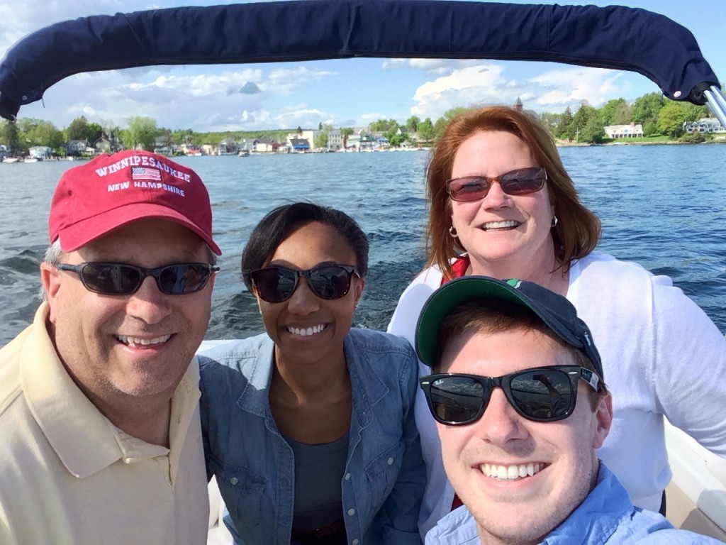 Family Selfie in Wolfeboro harbor.