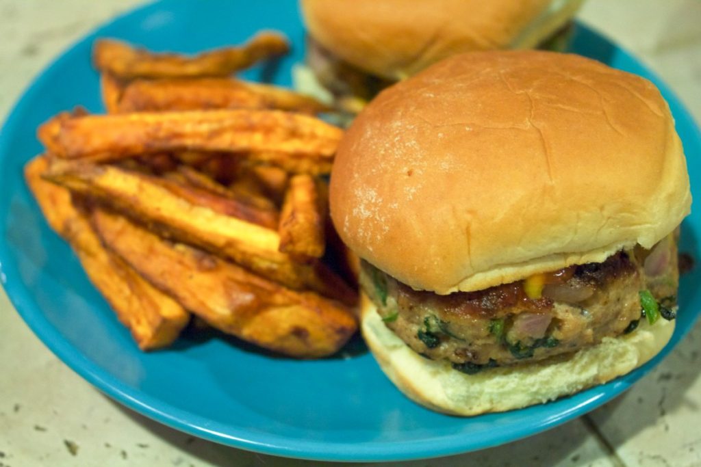 Sliders and Sweet Potato Fries