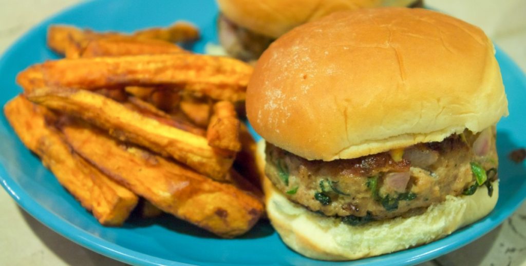 Sliders and Sweet Potato Fries