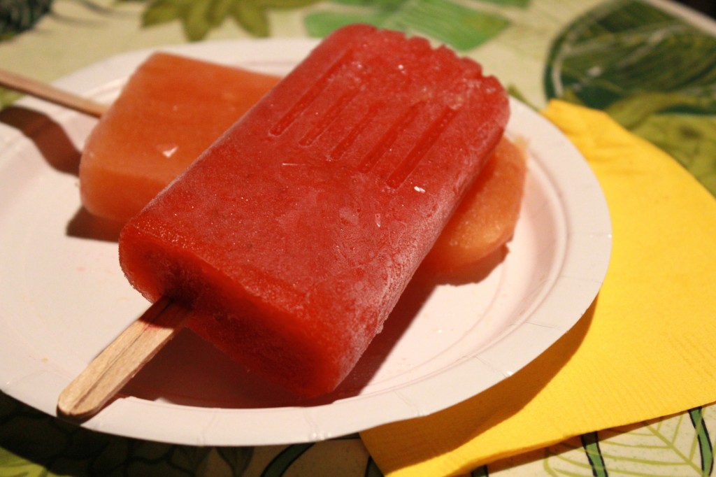 Becca's Boozy Ice Pops (Rose wine and strawberries)