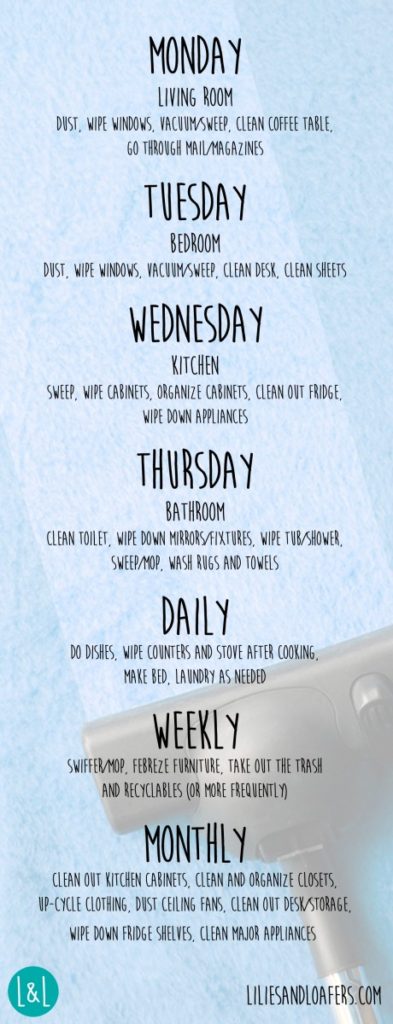 Cleaning schedule