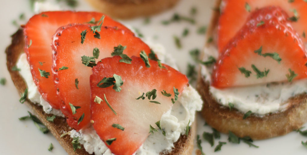 Goat Cheese and Strawberry Crostino