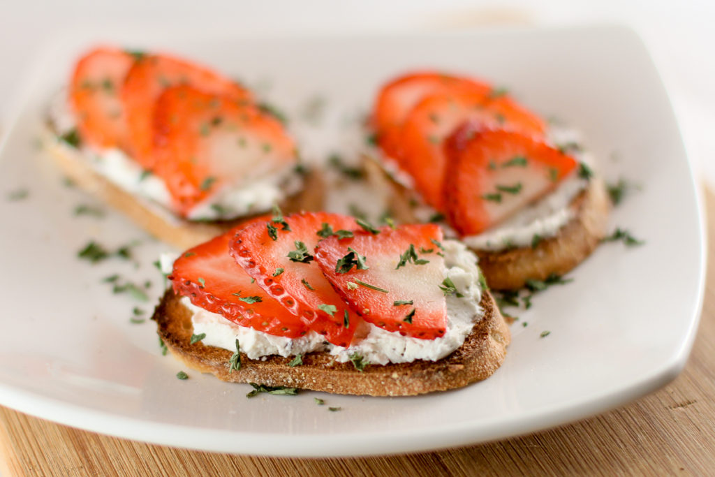 Goat Cheese and Strawberry Crostino