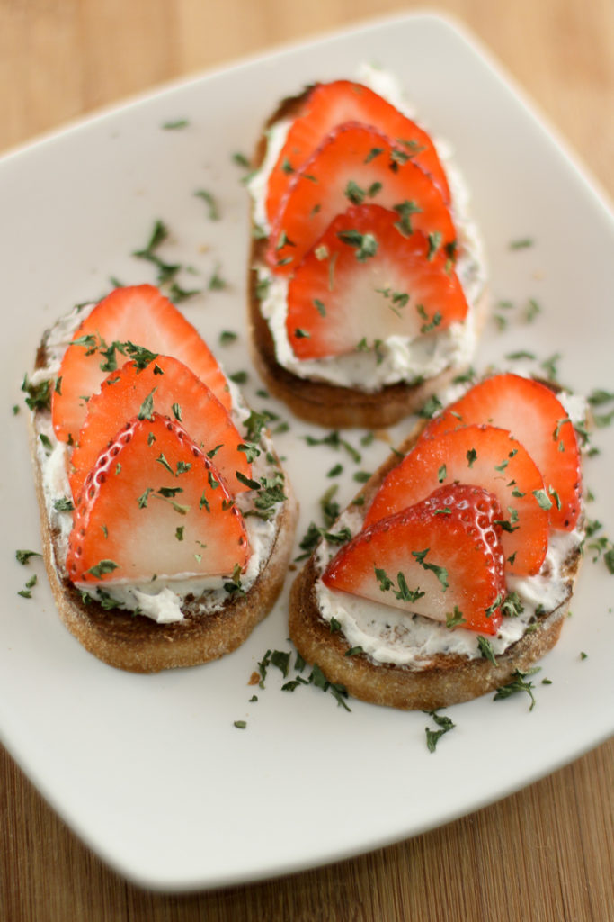 Goat Cheese and Strawberry Crostino