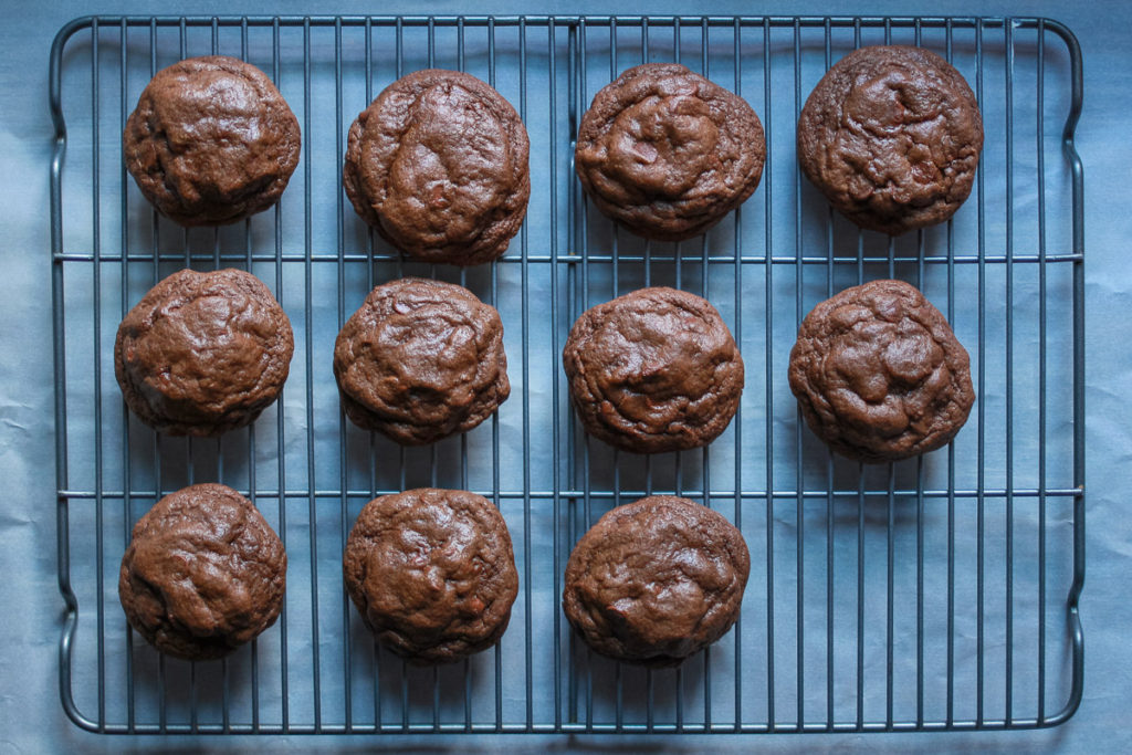 French Vanilla Chewy Double Chocolate Chip Cookies