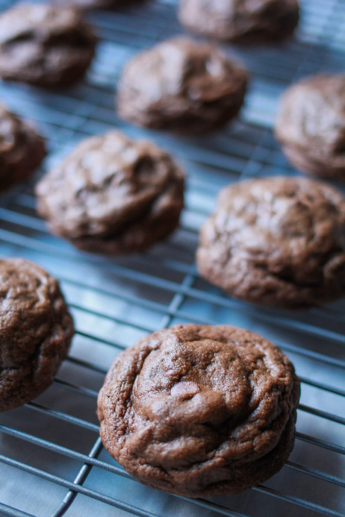 French Vanilla Chewy Double Chocolate Chip Cookies