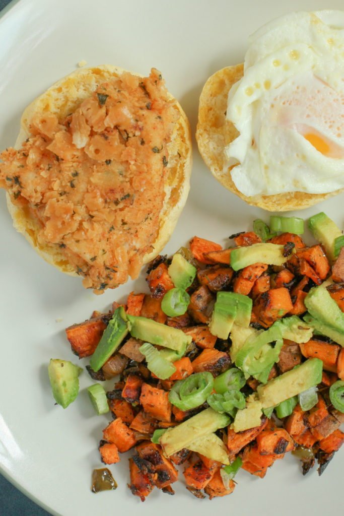 A Crunchy Fried Chicken Brunch with Buttery Biscuits and Hash