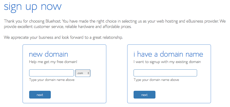 Bluehost Domain
