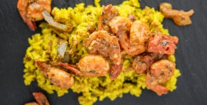 Yellow Rice and Mediterranean Shrimp