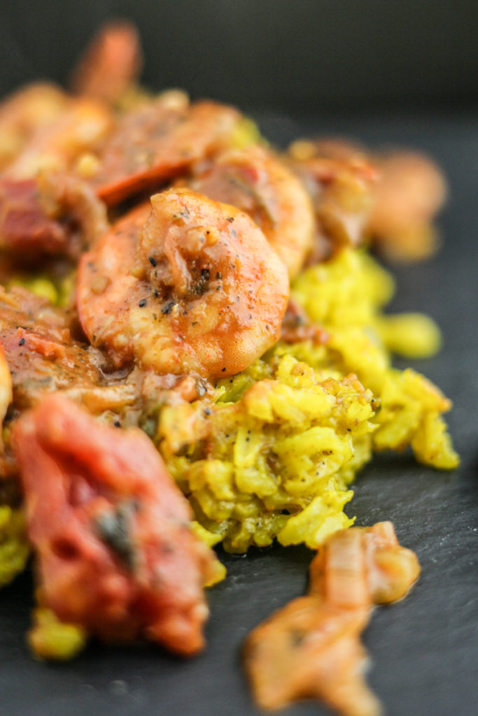 Yellow Rice and Mediterranean Shrimp