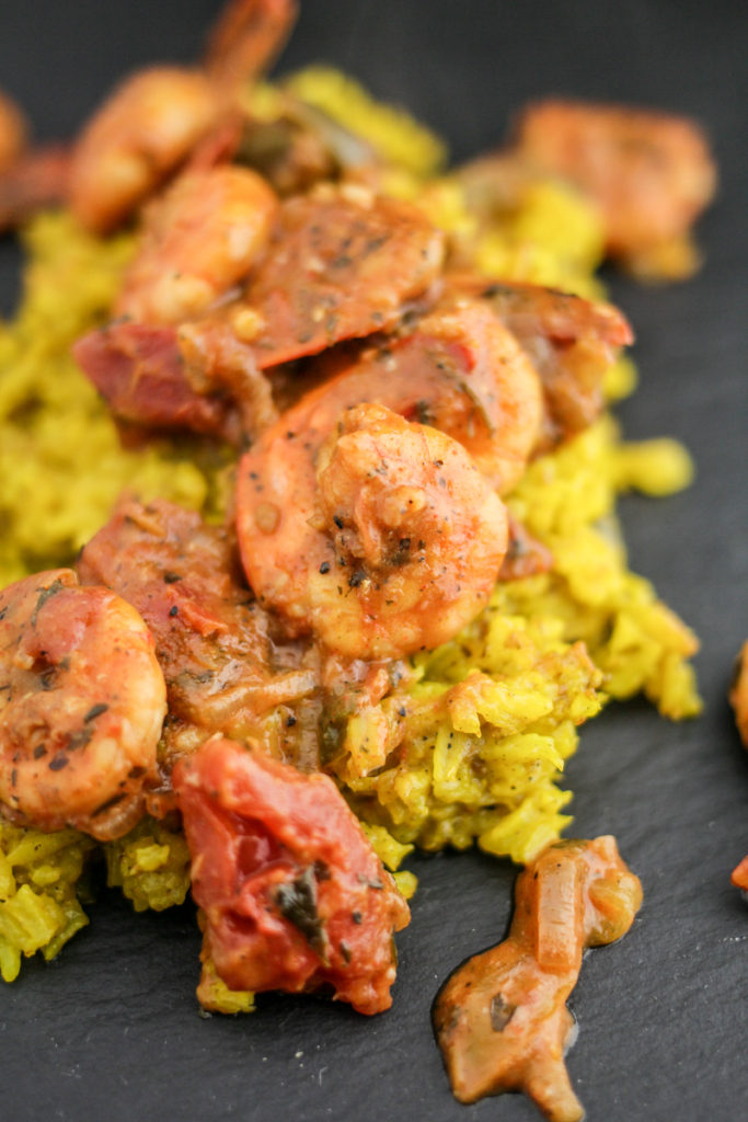 Yellow Rice and Mediterranean Shrimp