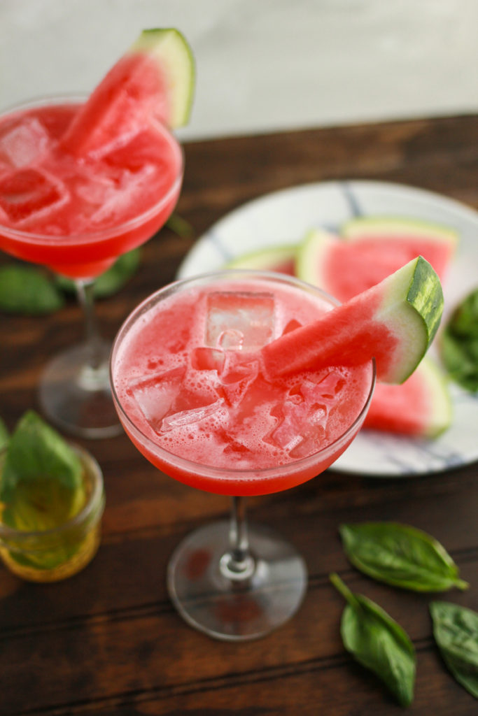 Watermelon Basil Margaritas