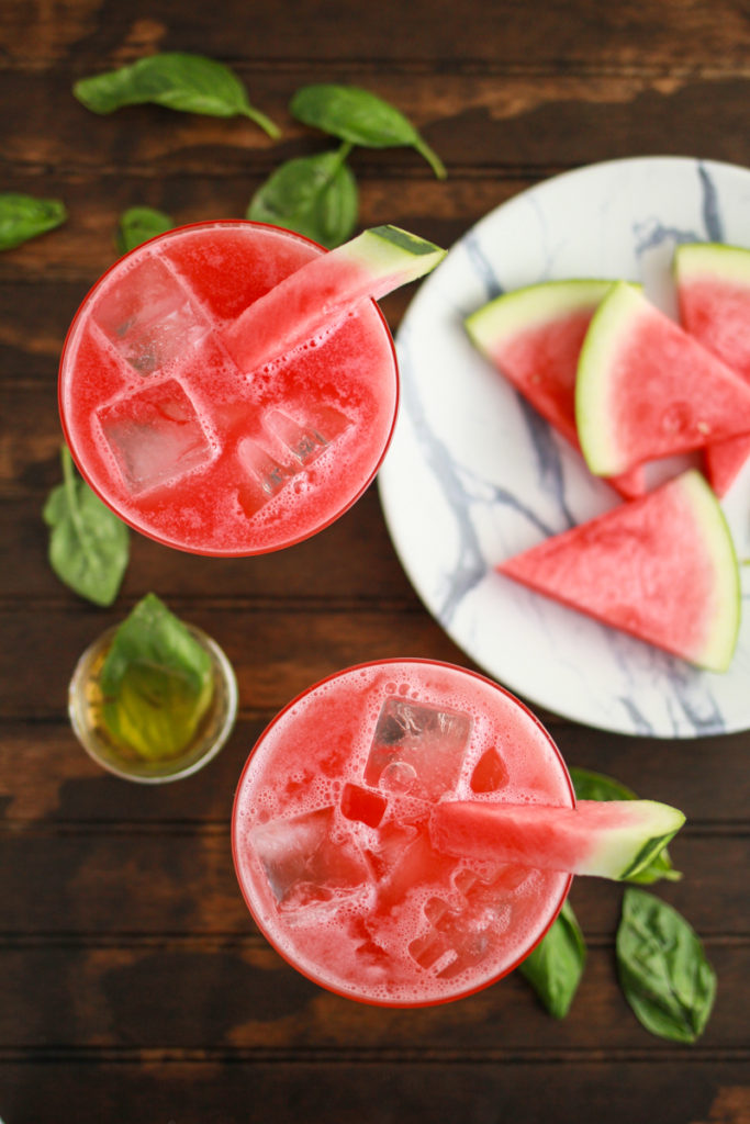 Watermelon Basil Margaritas