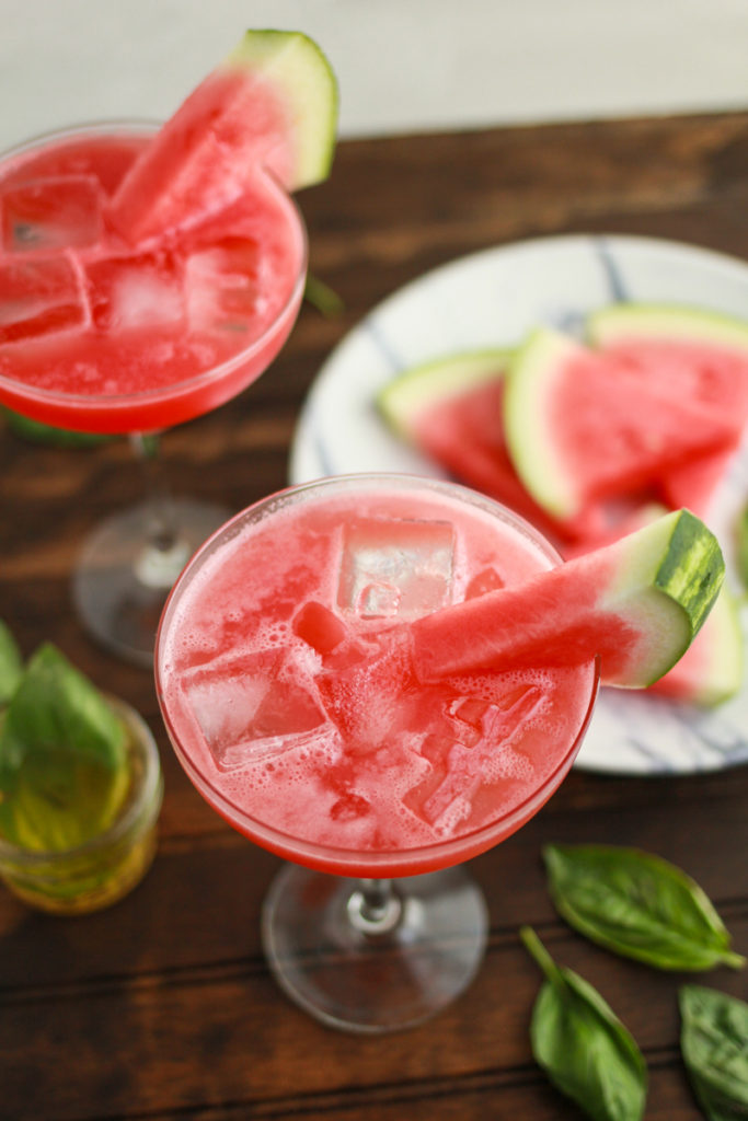 Watermelon Basil Margaritas