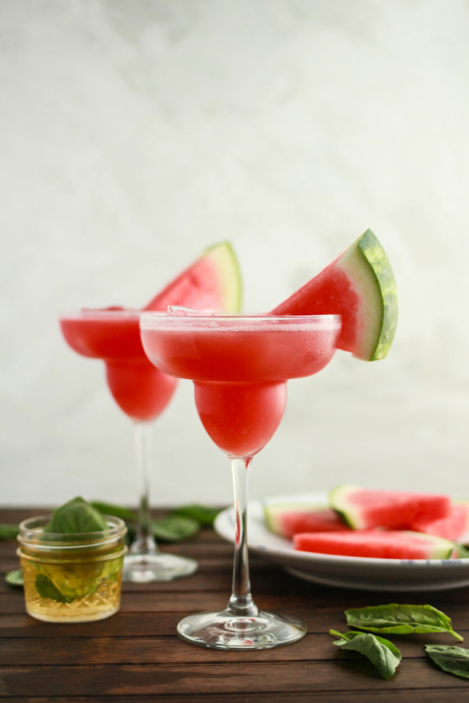 Watermelon Basil Margaritas