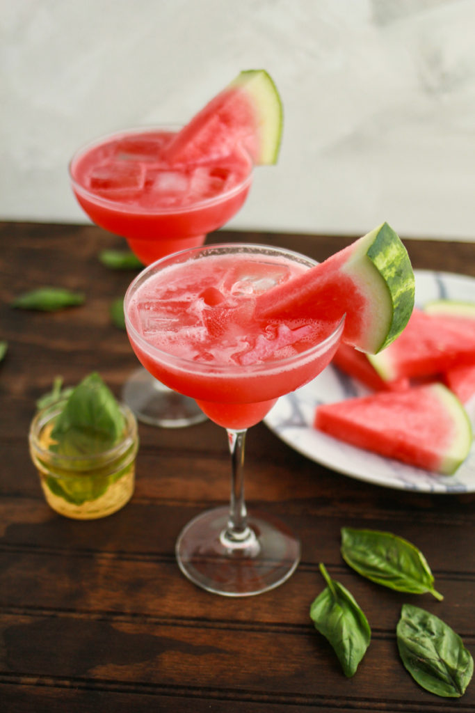 Watermelon Basil Margaritas