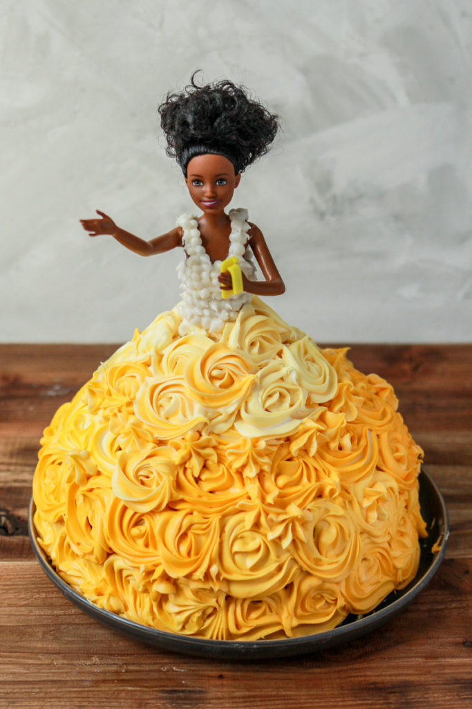 Fatima Turns 30 Barbie Cake with Gold Buttercream Lilies and Loafers