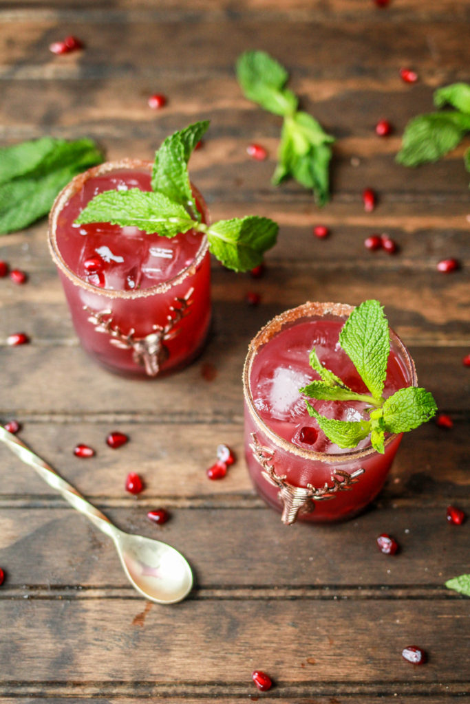 Cinnamon-Spiced Pomegranate Margaritas