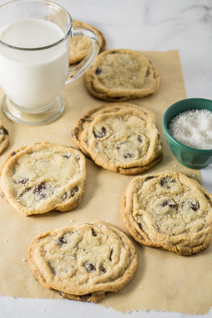 Giant Crinkled Chocolate Chip Cookies