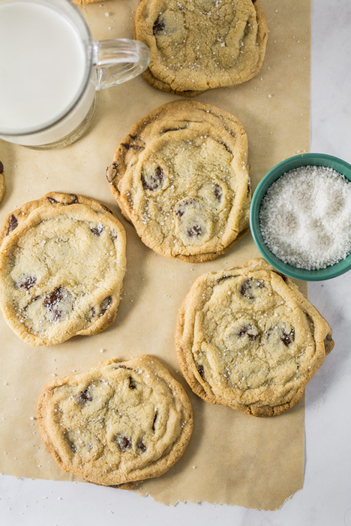 Giant Crinkled Chocolate Chip Cookies