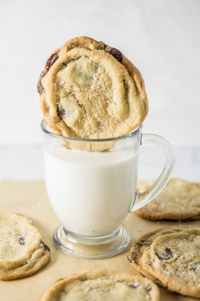 Giant Crinkled Chocolate Chip Cookies