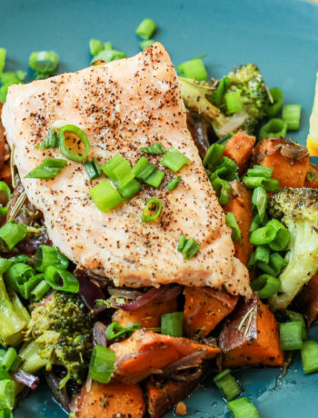 roasted salmon and vegetables