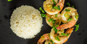 Garlic Shrimp and coconut rice