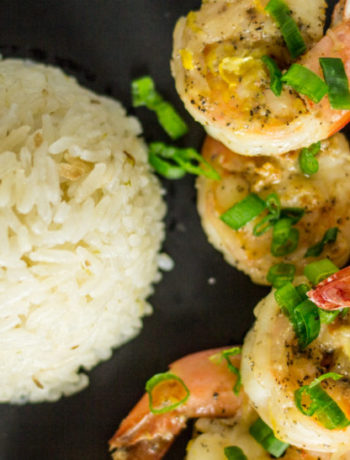 Garlic Shrimp and coconut rice