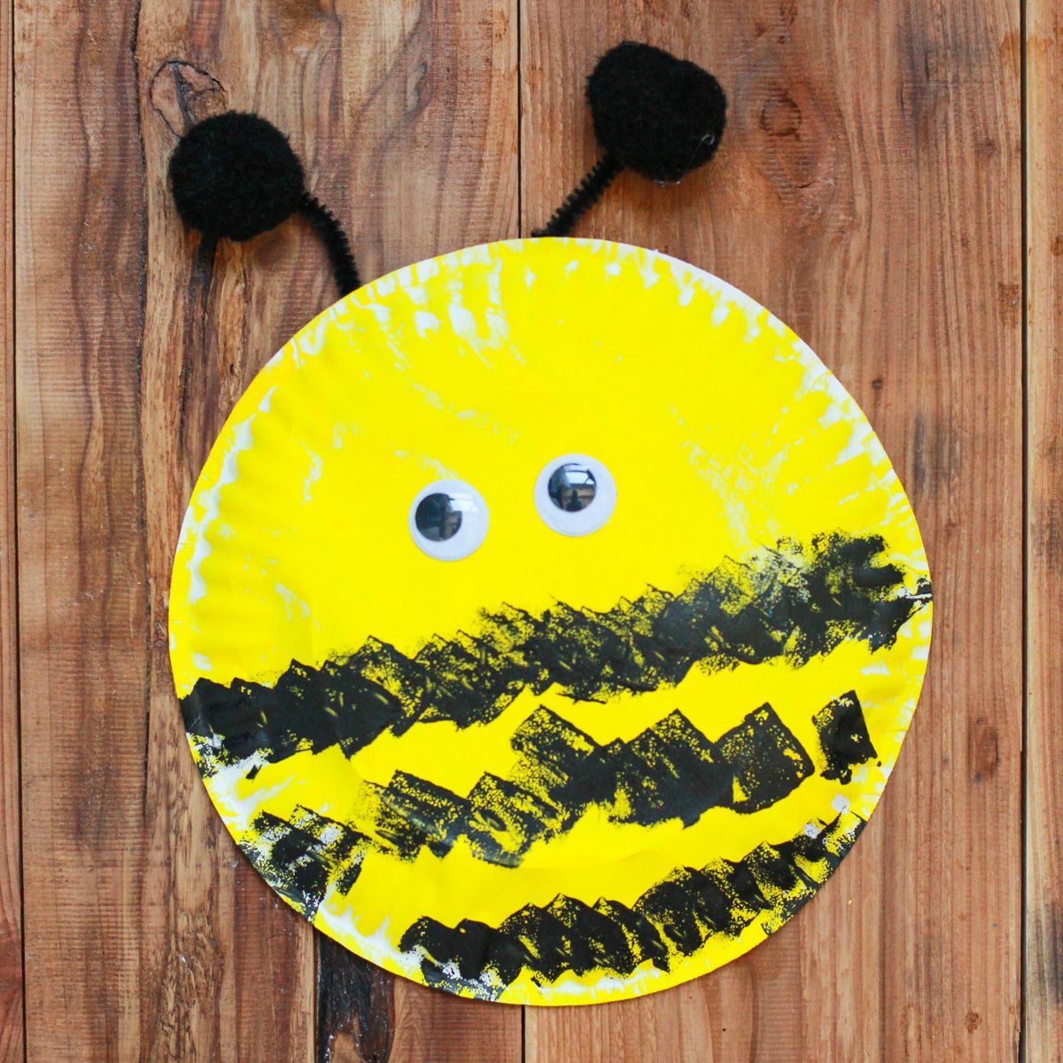 bumblebee paper plate craft for kids