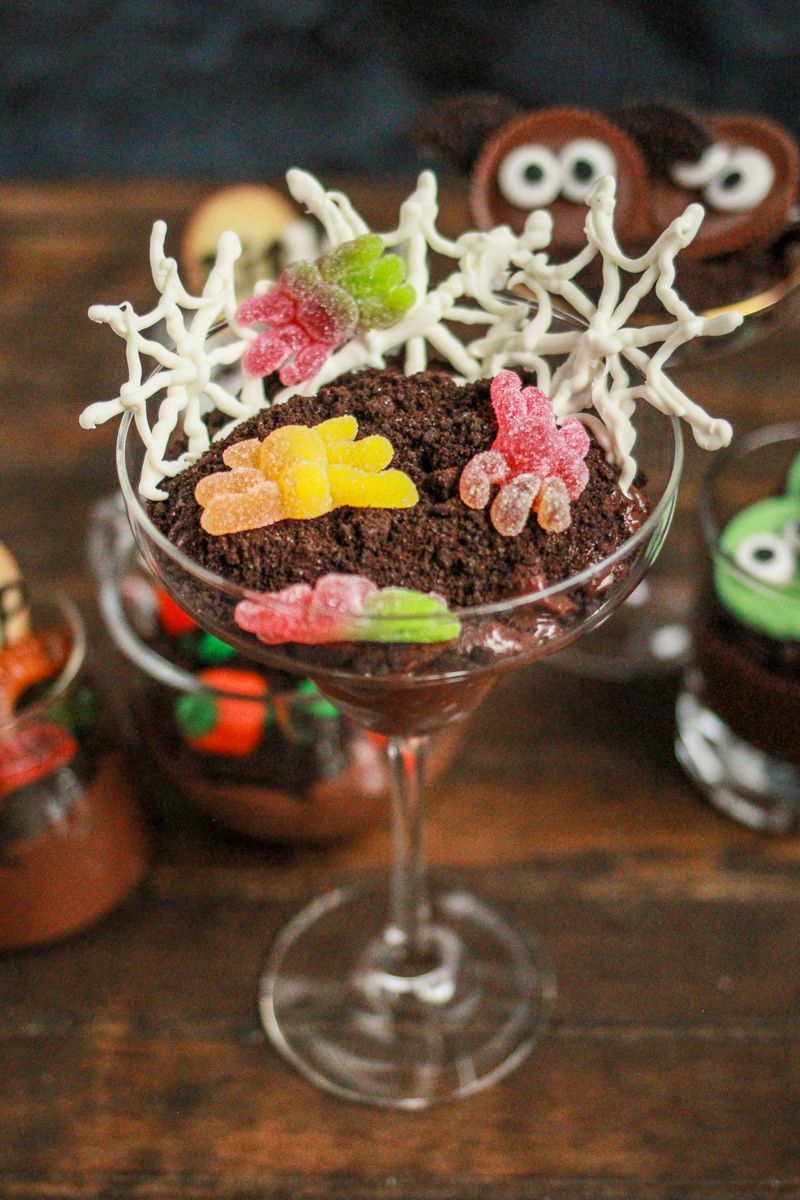 Spider Web Halloween Dirt Cups