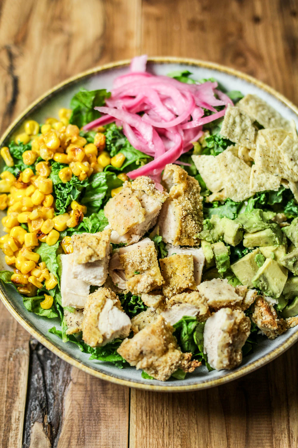 Crispy Chicken Salad with Poblano Ranch Dressing