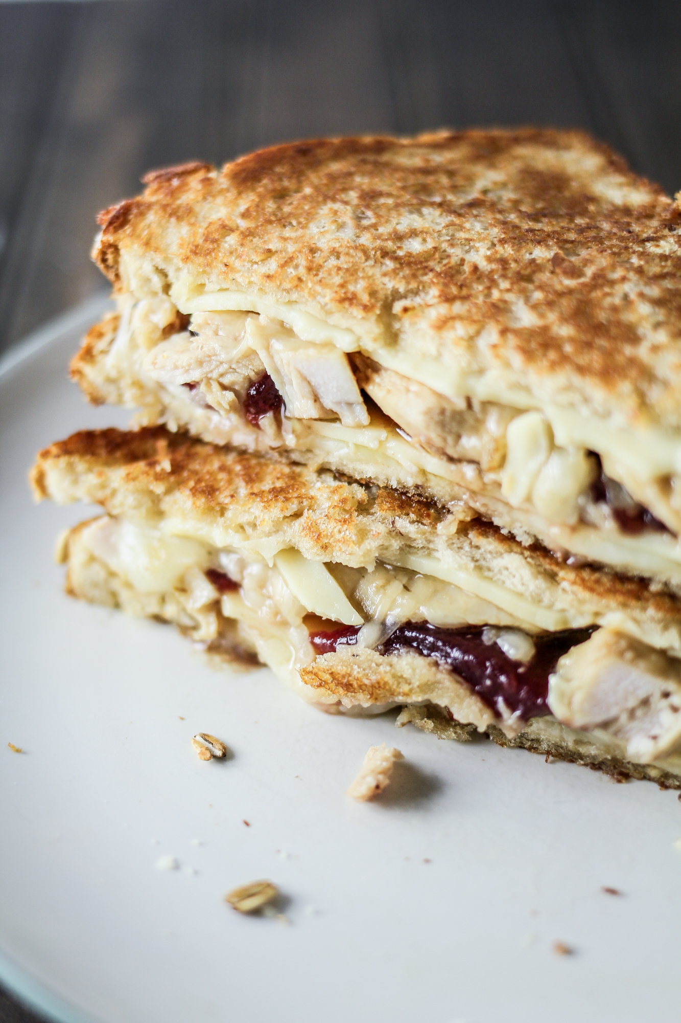 turkey and cranberry sauce grilled cheese.