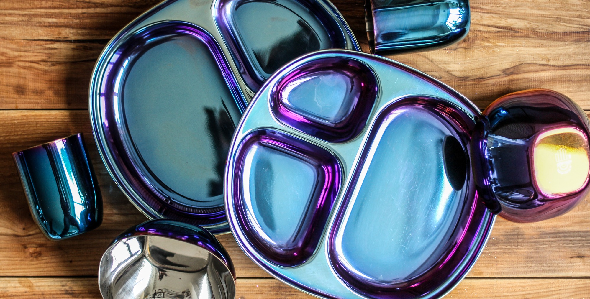 Ahimsa Stainless Steel plates, bowls, cups for kids