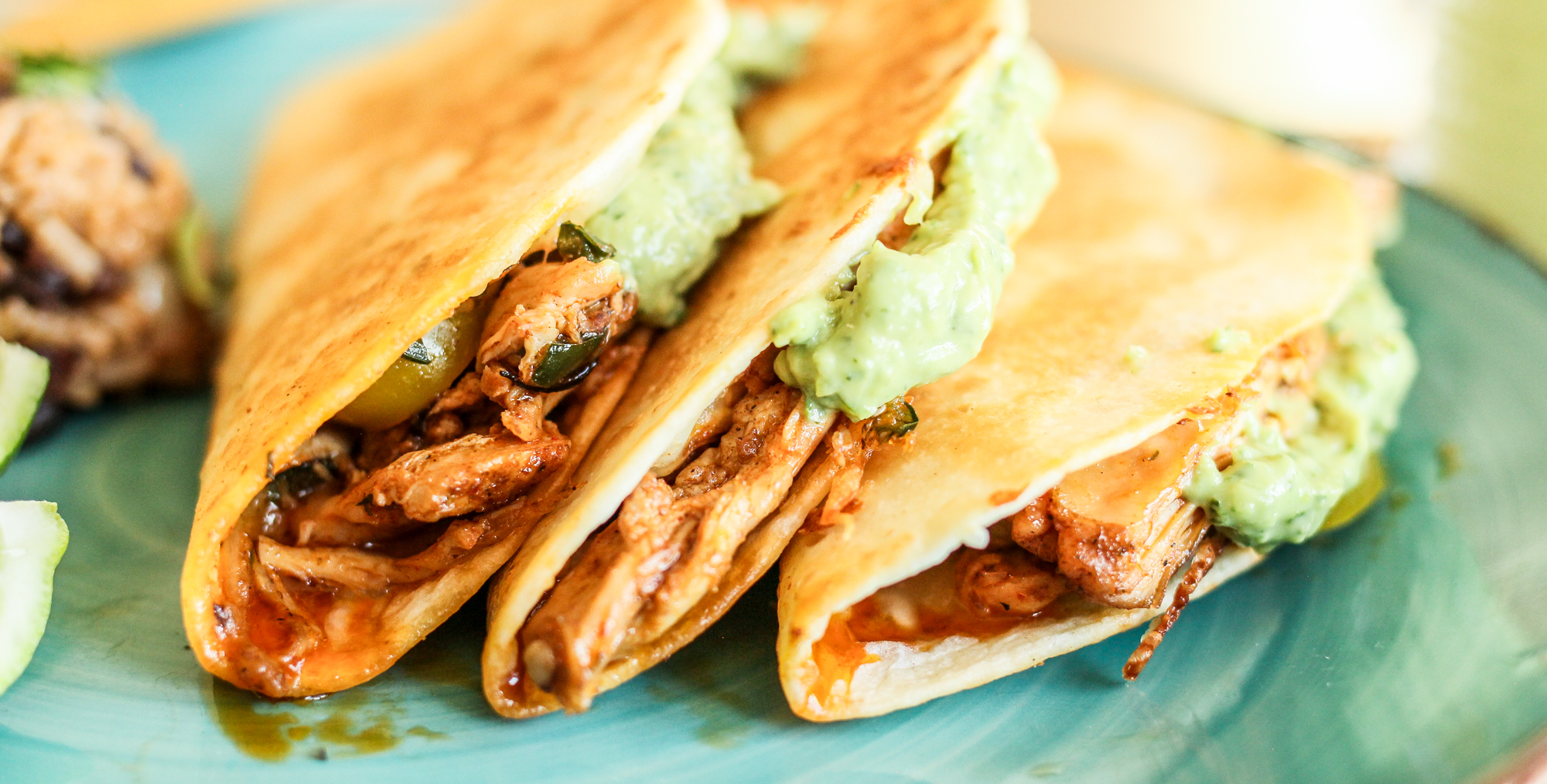 Chicken taco quesadillas