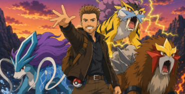 Artwork featuring legendary pokemon Suicune, Entei, and Raikou